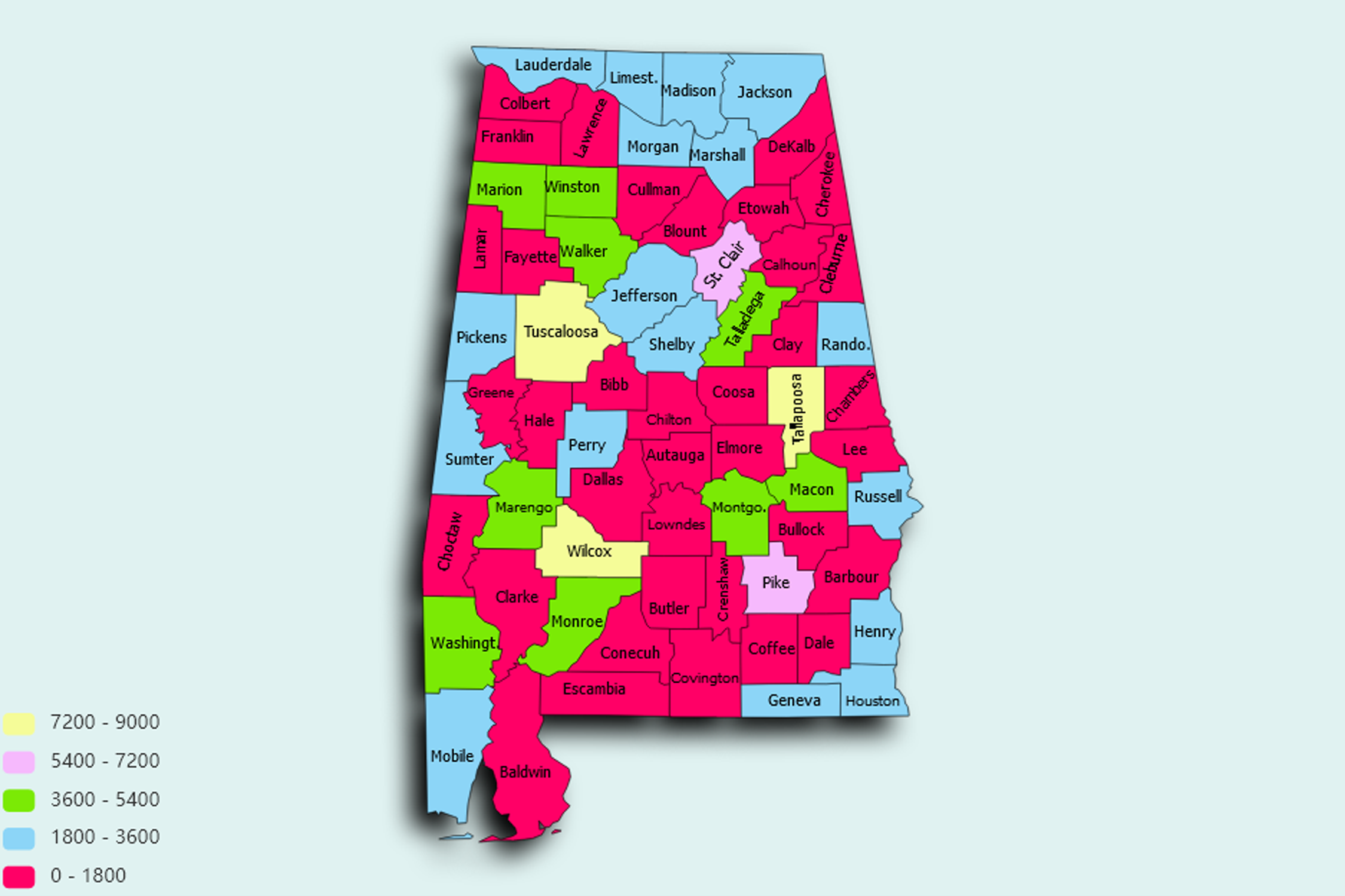 Alabama State map