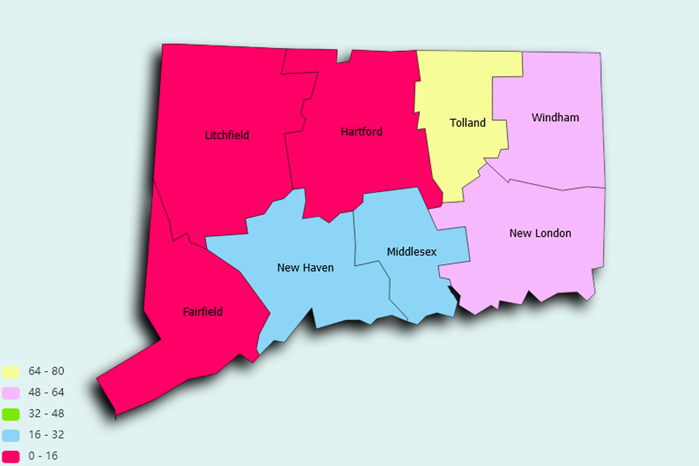 Connecticut State map