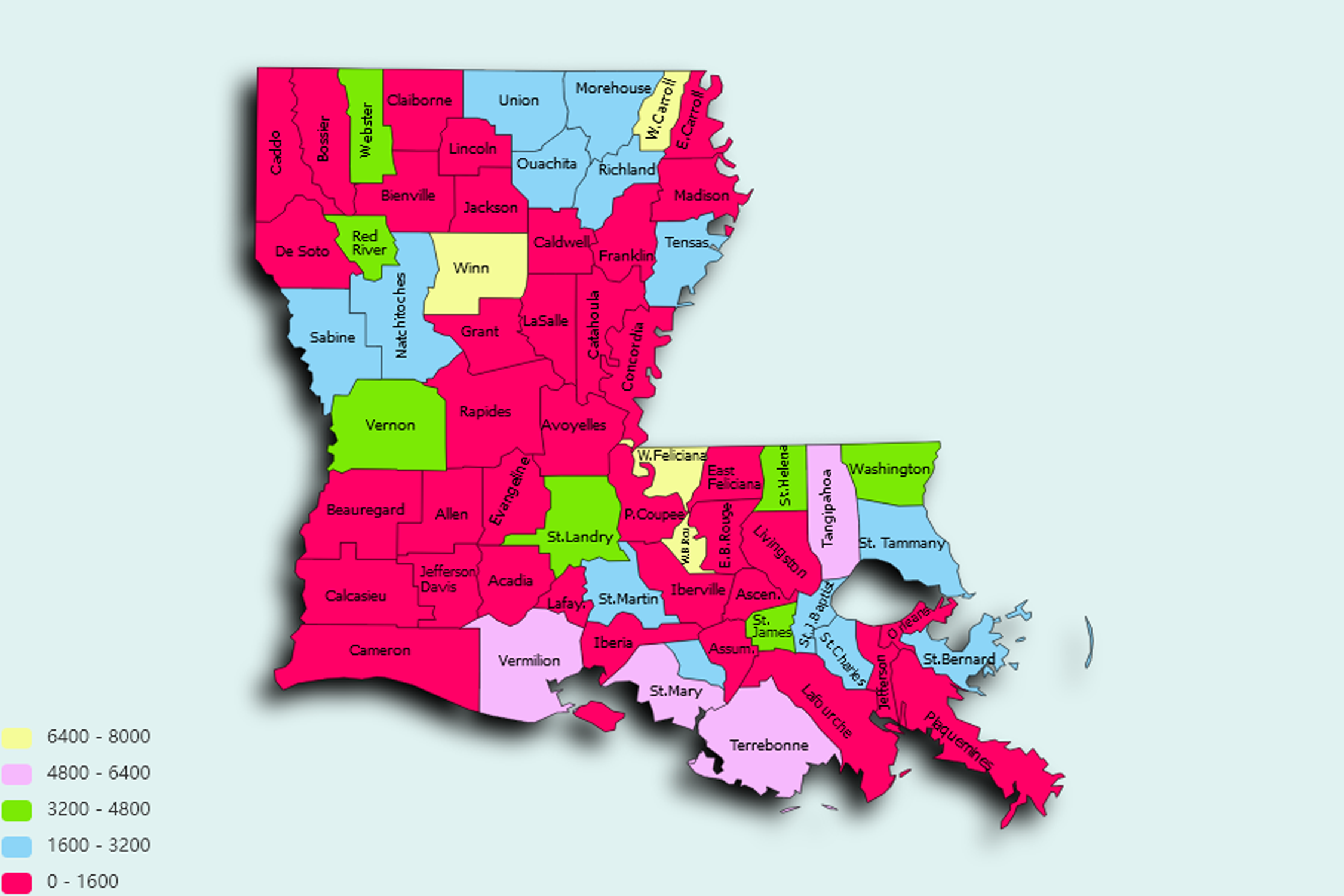 Louisiana State map