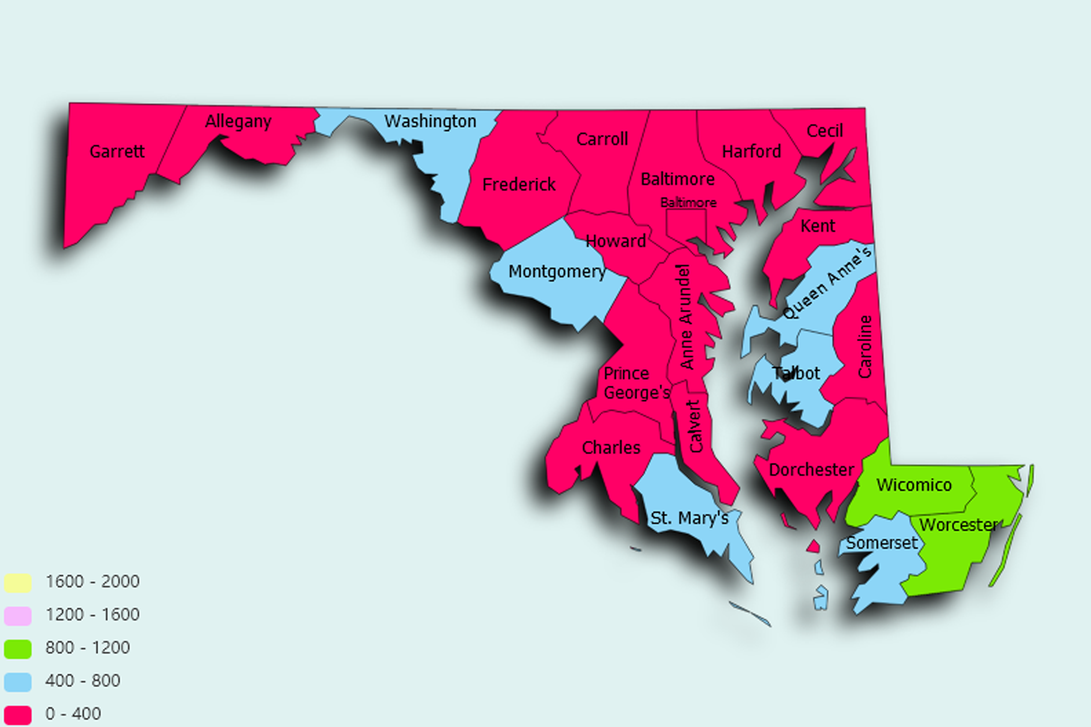 Maryland State map