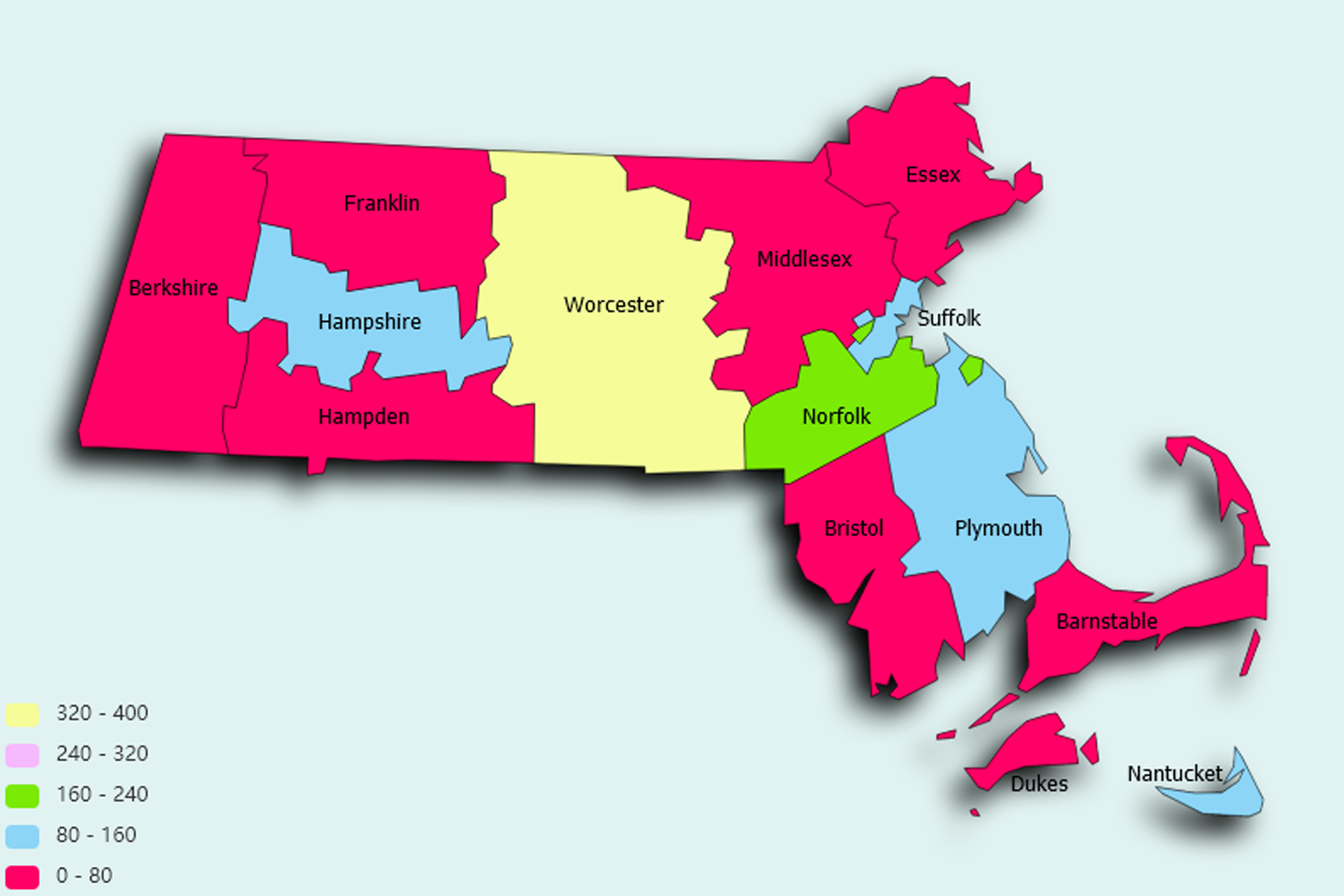 Massachusetts State map