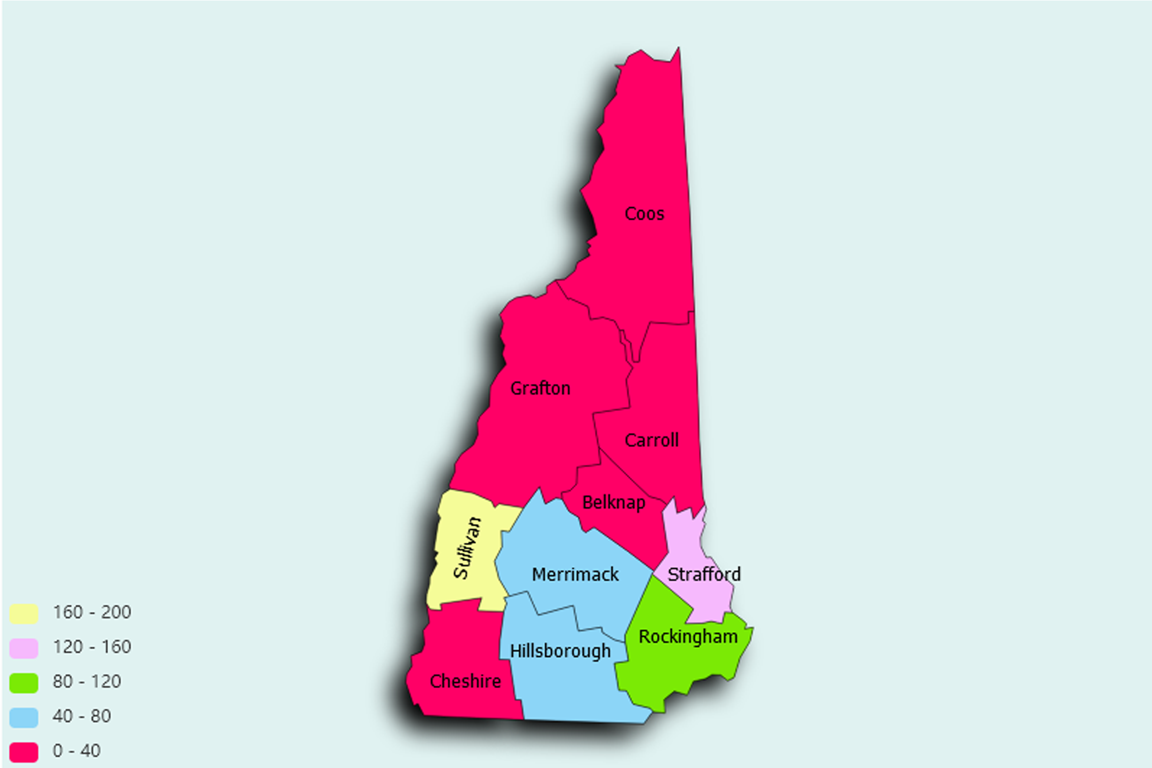 New Hampshire State map