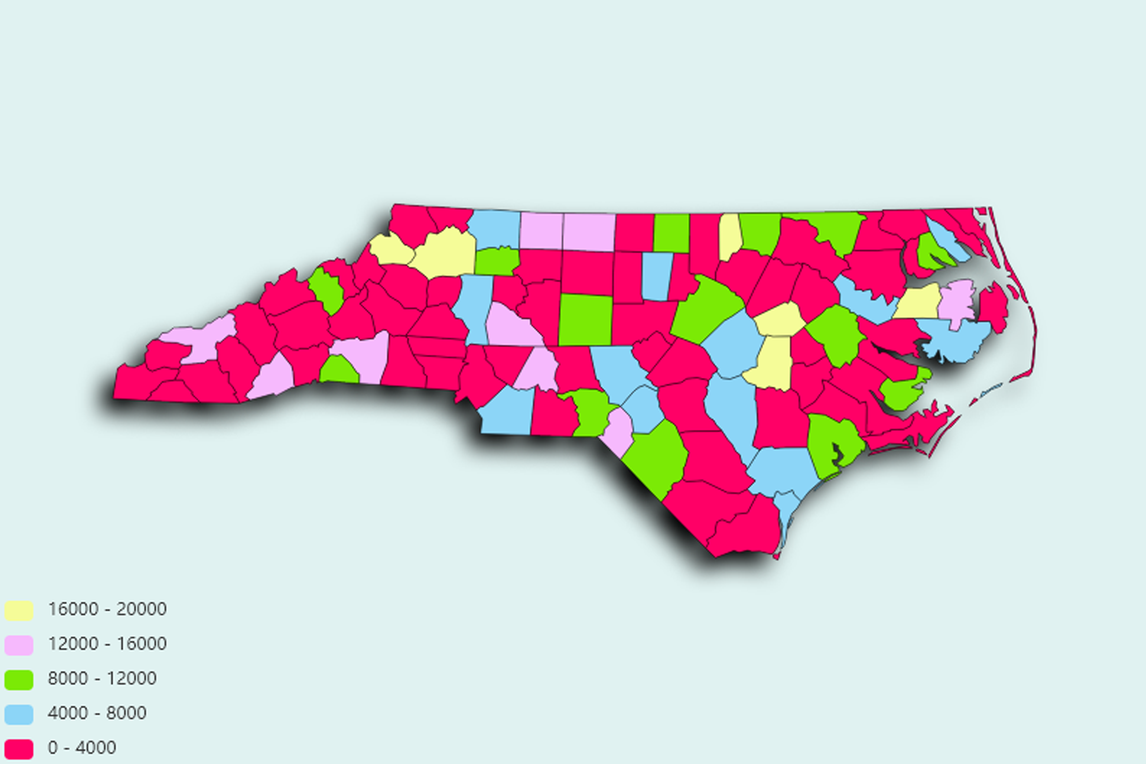 North Carolina State map