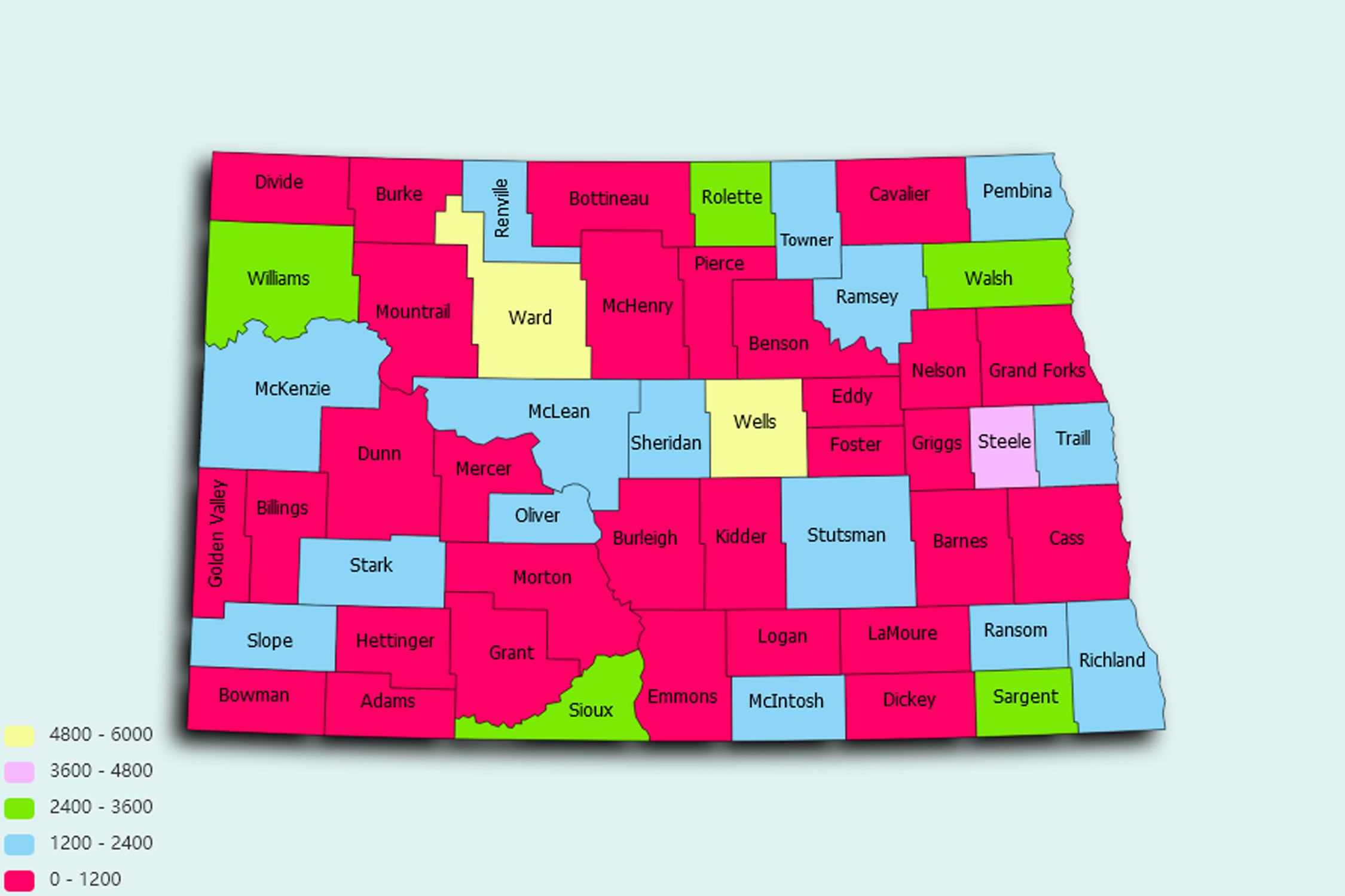 North Dakota State map