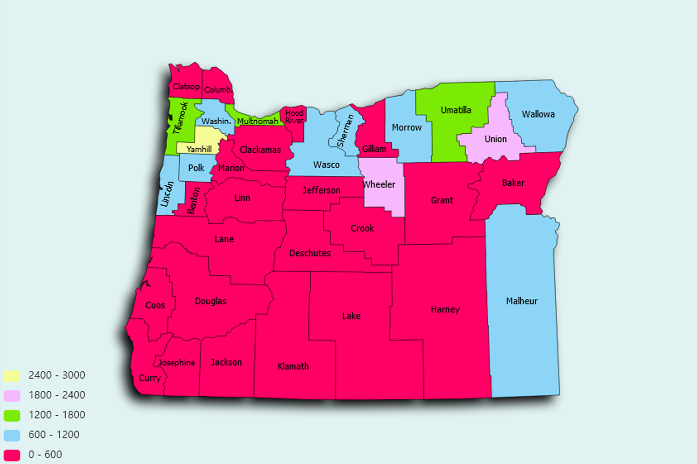 Oregon State map