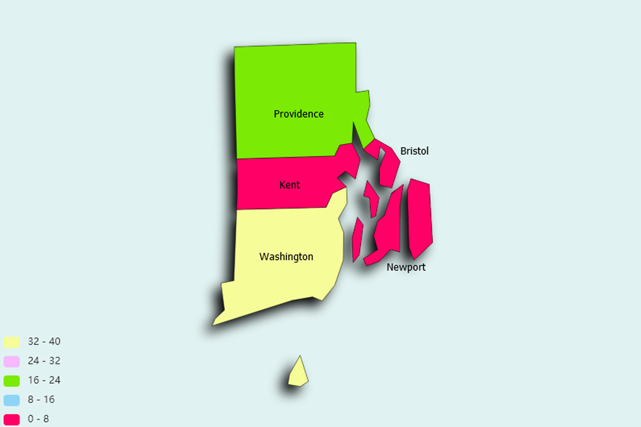 Rhode Island State map