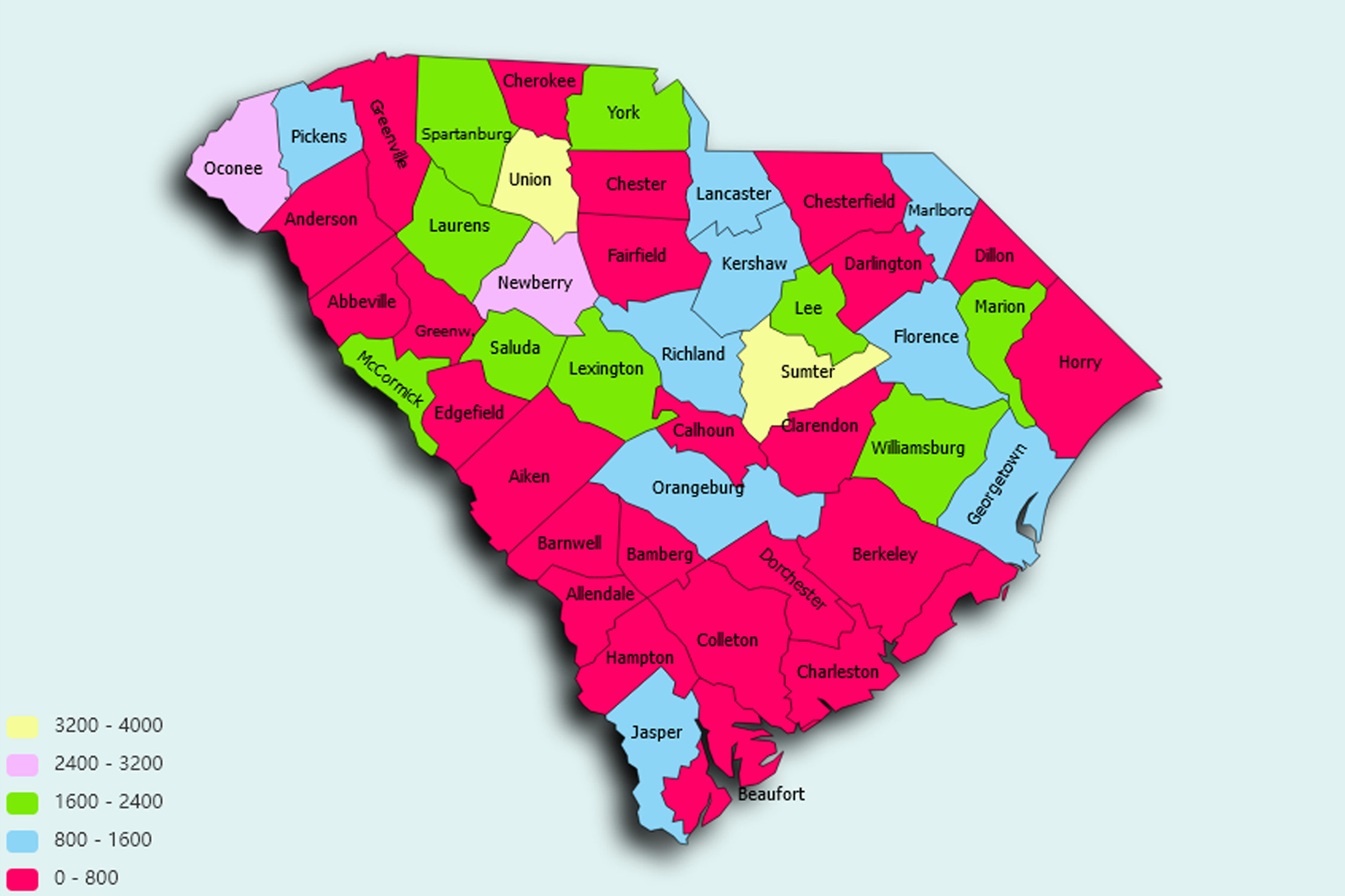 South Carolina State map