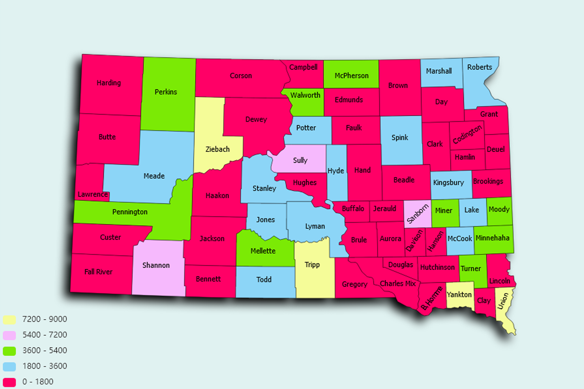 South Dakota State map