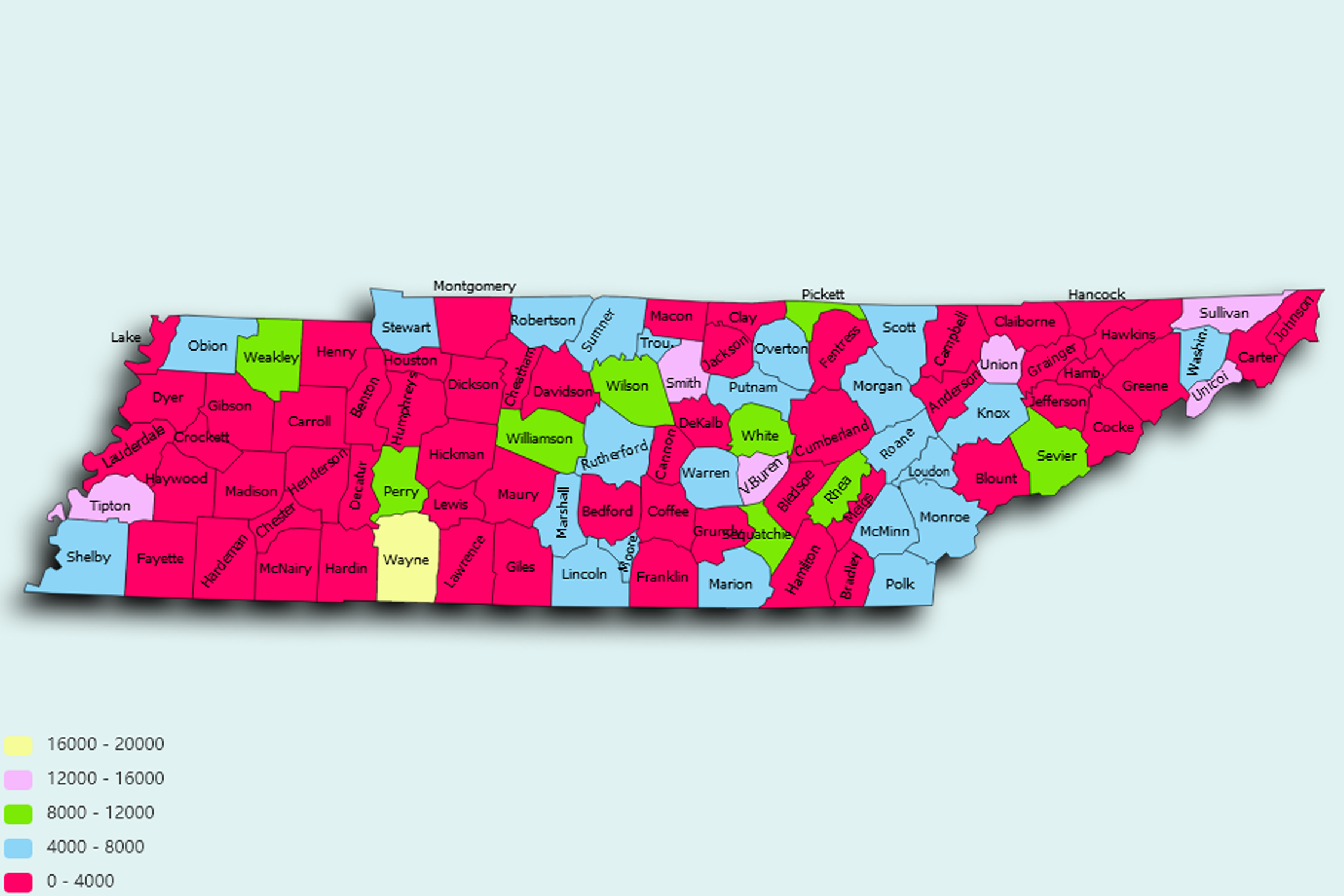 Tennessee State map