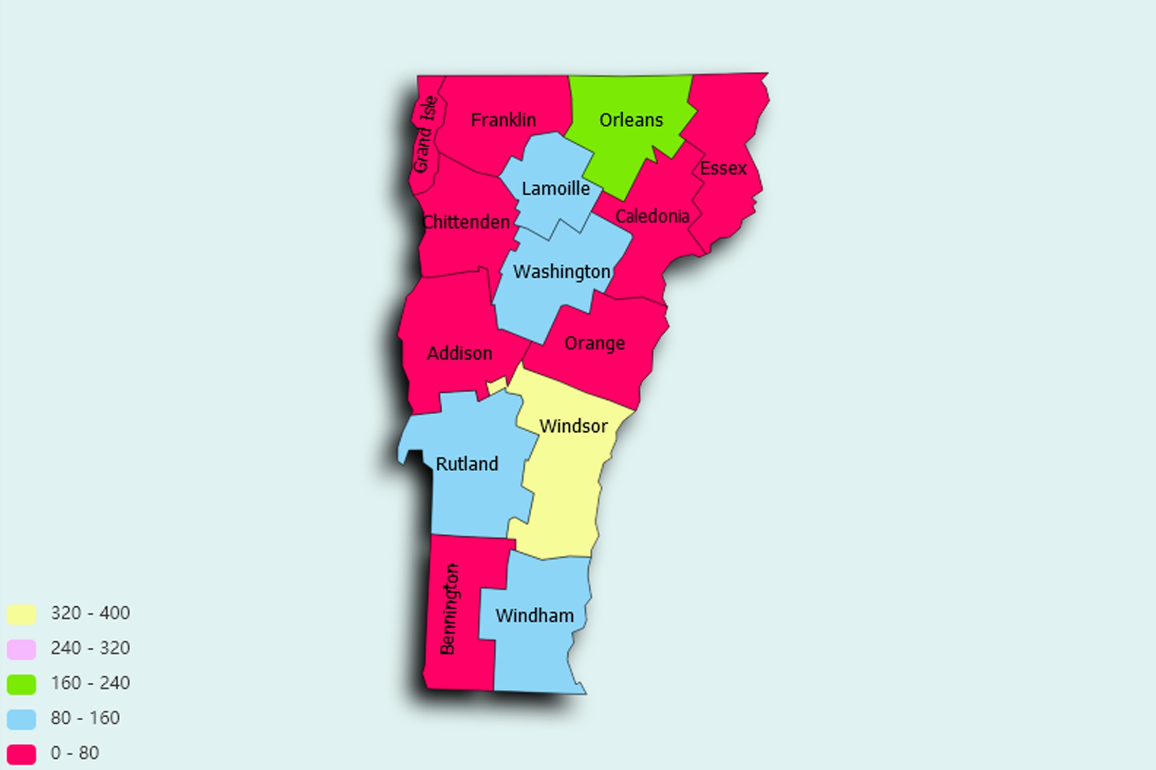 Vermont State map