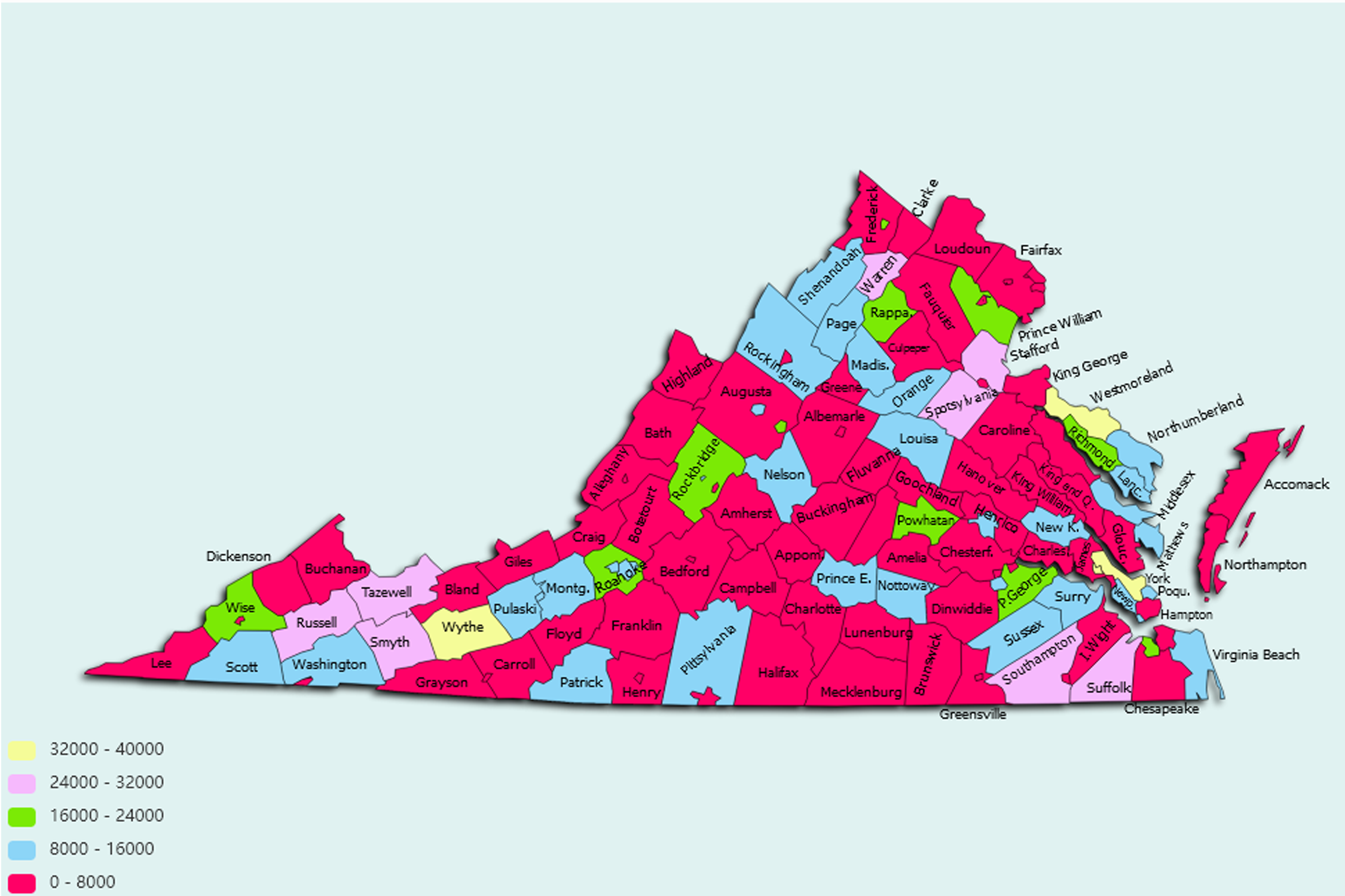 Virginia State map