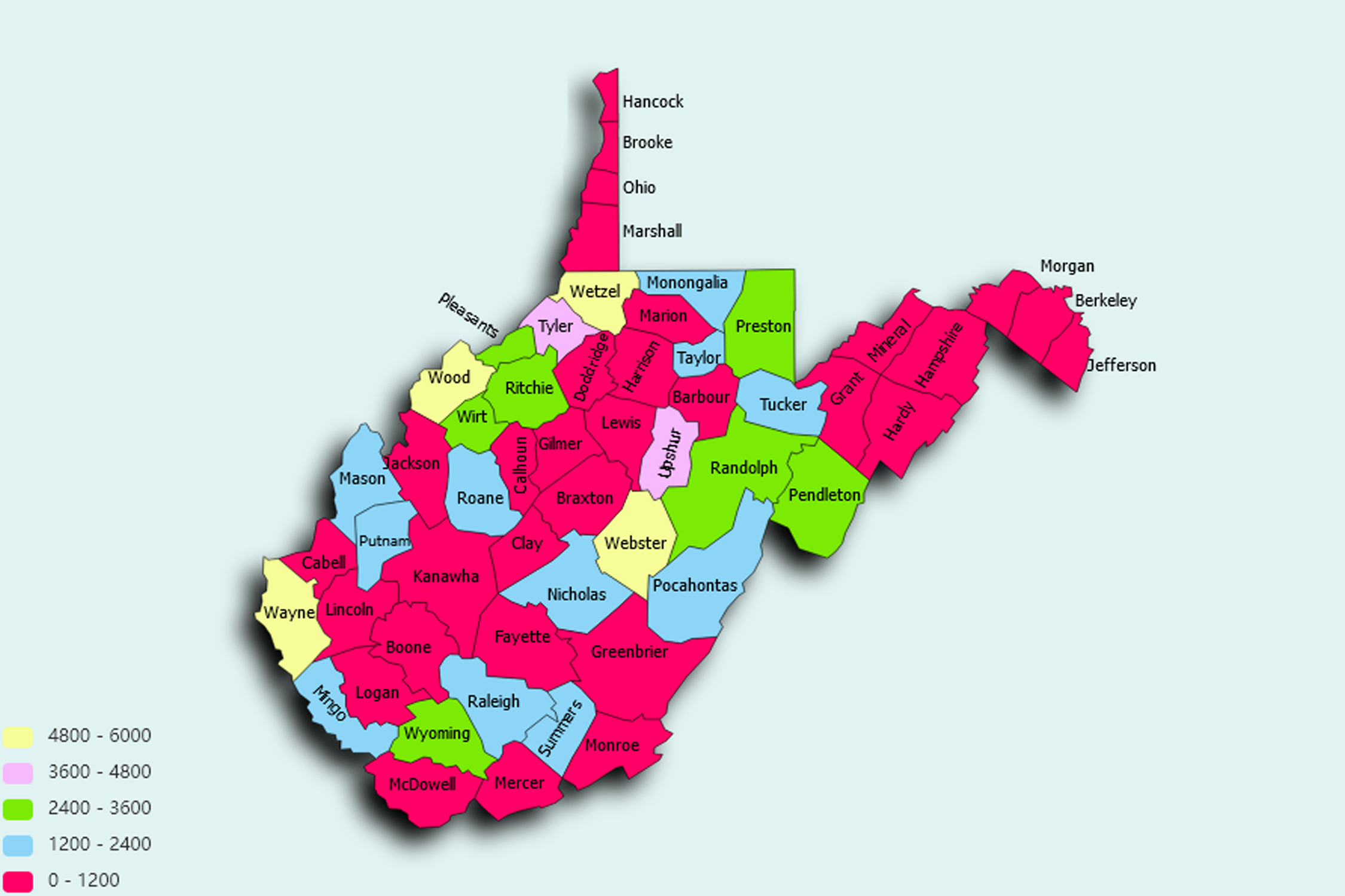 West Virginia State map